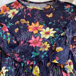 Navy floral cotton dress